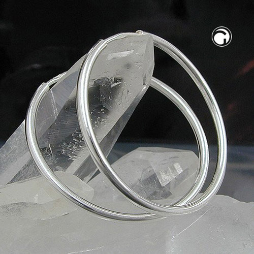 925 Silber Creole 25 mm mit Steckverschluss