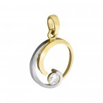 333 Gold Anhänger im Bicolor Look 2,3 cm mit Zirkonia Stein