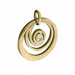 Moderner 333 Gold Anhänger Goldspirale mit Zirkonia Stein 8 Karat