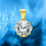 333 Gold Anhänger mit einem funkelnden Zirkonia