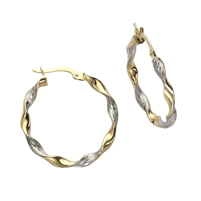 333 Gold Crerolen bicolor diamantiert 25 mm