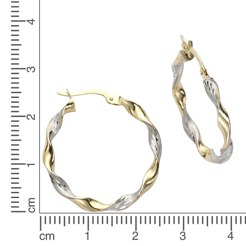 333 Gold Crerolen bicolor diamantiert 25 mm