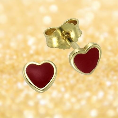 333 Gold Herz Ohrstecker 0,5 cm Zeeme for Kids