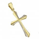 333 Gold Kreuz Anhänger 2,8 cm diamantierte Oberfläche
