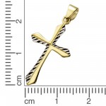 333 Gold Kreuz Anhänger 2,8 cm diamantierte Oberfläche