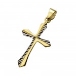 333 Gold Kreuz Anhänger 2,8 cm diamantierte Oberfläche