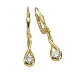 333 Gold Ohrhänger 3,4 cm leicht verspielte Form mit Zirkonias