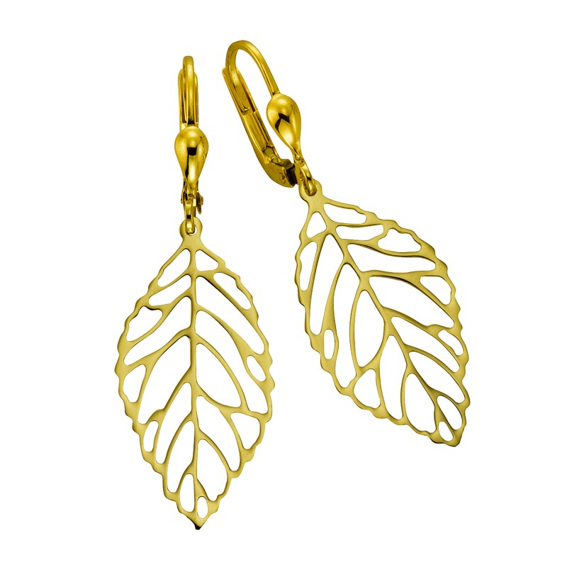 333 Gold Ohrhänger wunderschöne Blätterform Fascination by Ellen K.