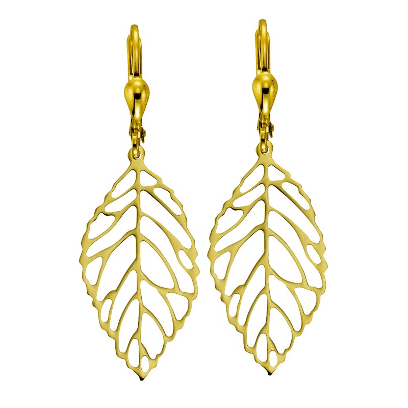 333 Gold Ohrhänger wunderschöne Blätterform Fascination by Ellen K.