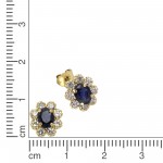 333 Gold Ohrstecker mit nachtblauen Saphir Steinen