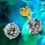333 Gold Ohrstecker mit einem schönen Blautopas 0,5 cm