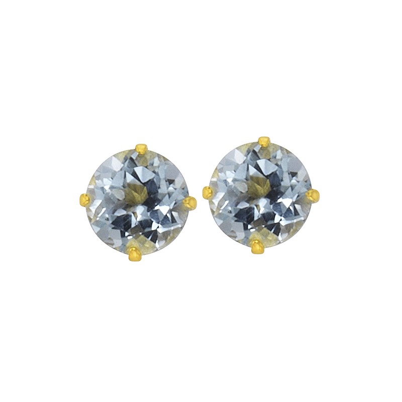333 Gold Ohrstecker mit einem schönen Blautopas 0,5 cm