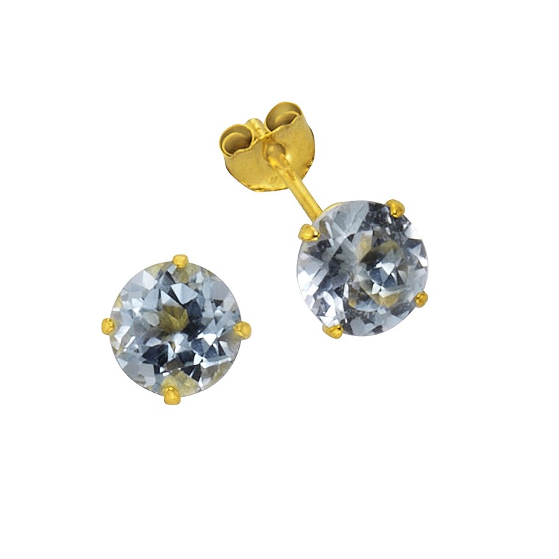 333 Gold Ohrstecker mit einem schönen Blautopas 0,5 cm
