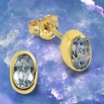 333 Gold Ohrstecker mit je einem Blautopas Stein