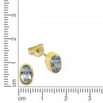 333 Gold Ohrstecker mit je einem Blautopas Stein