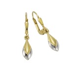 moderne 333 Gold Ohrhänger im Bicolor Look 2,6 cm
