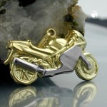 375 Gold Anhänger Motorrad bicolor 9 Karat 28mm