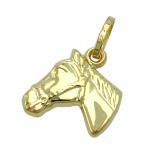 375 Gold Anhänger 12x12mm Pferdekopf glänzend 9Kt