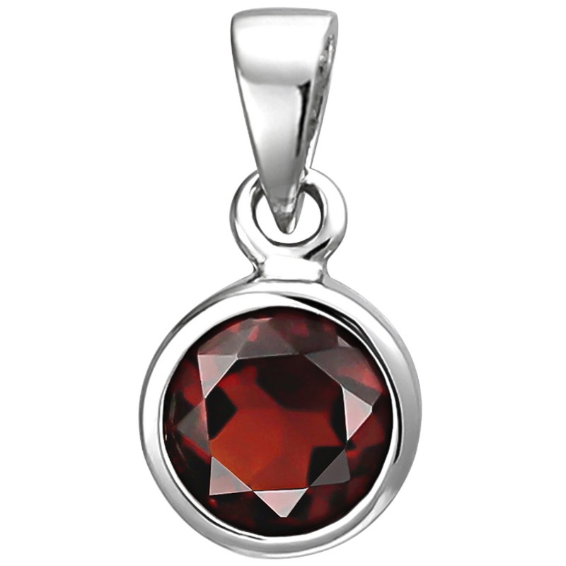Granat Anhänger 925 Silber 7,3 x 3,8 mm