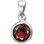 Granat Anhänger 925 Silber 7,3 x 3,8 mm