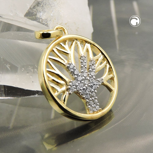 Baum des Lebens Anhänger 375 Gold 9 Karat 15 mm