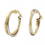 Creole 375 Gelbgold und Weißgold 9 Karat - durchlegiert