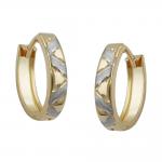 Creolen diamantiert bicolor 375 Gelbgold 9 Karat