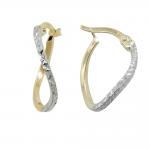 375 Creolen Gold  9 Kt bicolor 17x1 mm diamantiert
