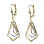 Ohrbrisur 375 Gelbgold 9 Karat Rhomben Tricolor