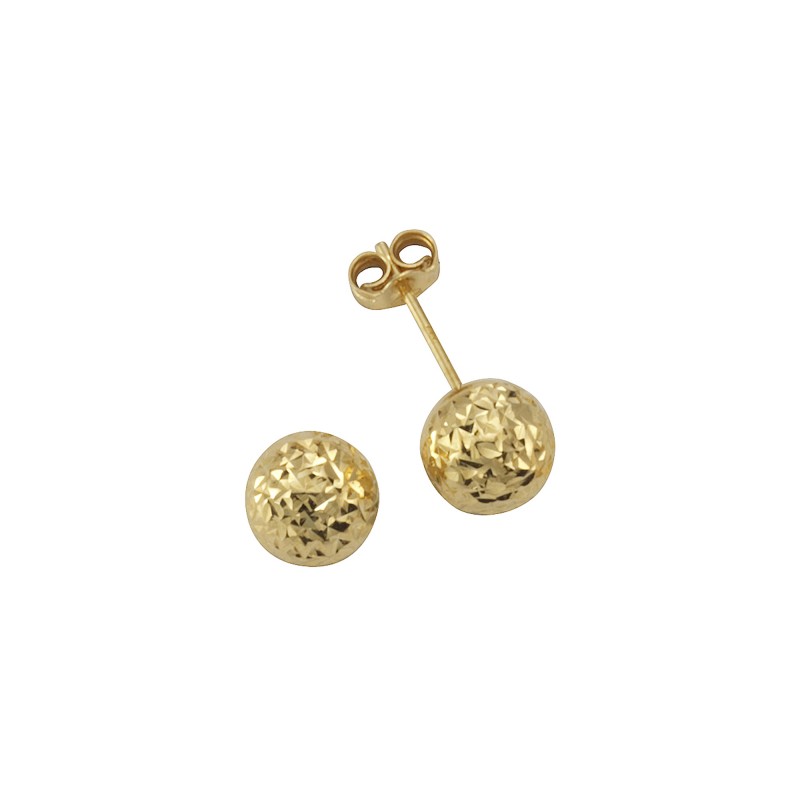 375 Gold Ohrstecker 9 Karat mit einer schön glitzernden Kugel 1,2 cm