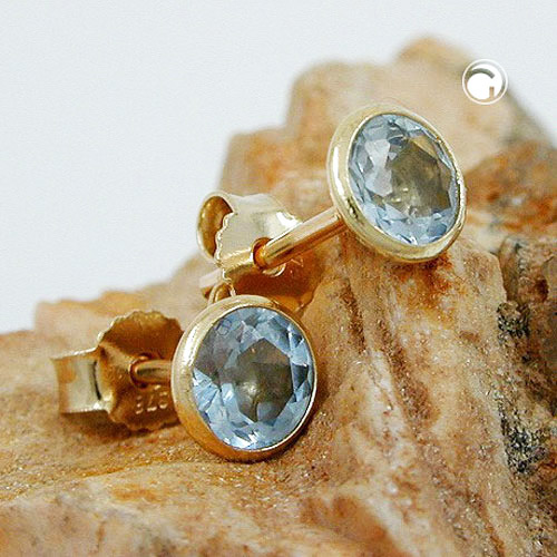 Ohrstecker Aquamarin 375 Gold 9 Karat