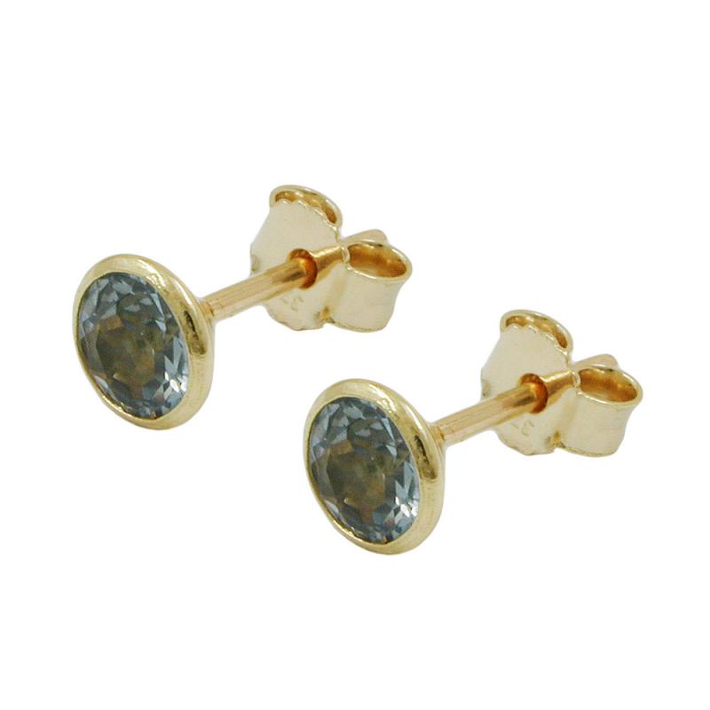 Ohrstecker Aquamarin 375 Gold 9 Karat
