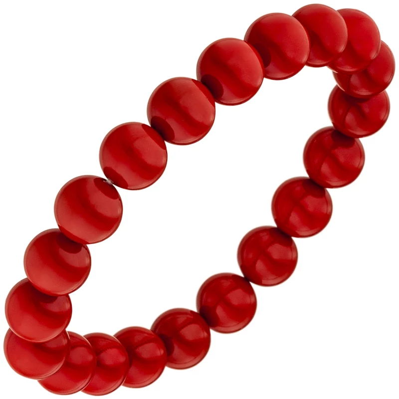 Wunderschönes Muschelkern Perlen Armband in rot 19 cm