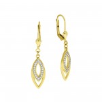 Ohrhänger 375 Gelbgold mit 40 Zirkonias 3.6 cm länge 9 Karat