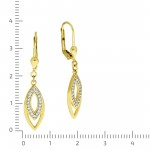 Ohrhänger 375 Gelbgold mit 40 Zirkonias 3.6 cm länge 9 Karat