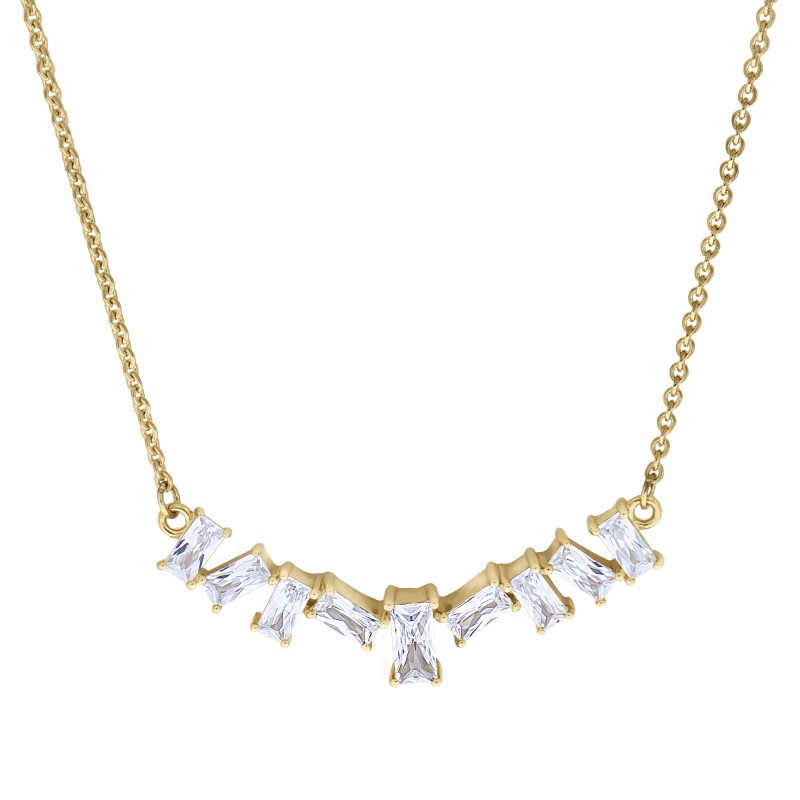 Wunderschönes und modernes 333 Gold Zirkonia Collier 42-45 cm