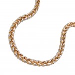 585 Gold Armband 19 cm mit Zopfketten-Muster im edlen Bicolor Effekt