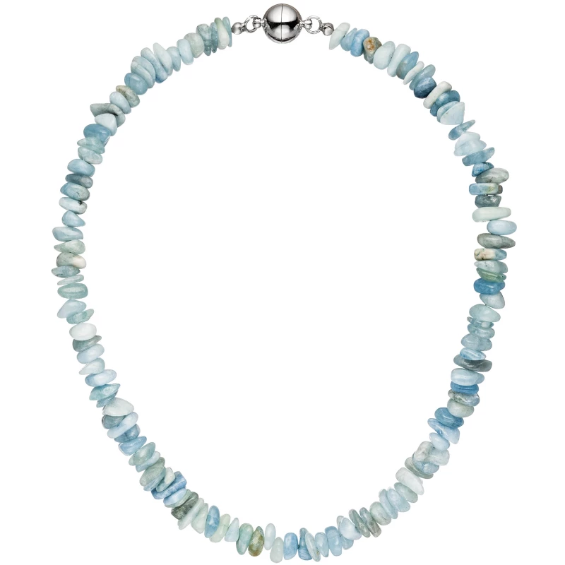 Wunderschöne Halskette mit hellblauen Aquamarin Steinen 45 cm