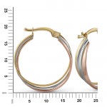verspielte Creolen 585 Gold tricolor Design 2 cm
