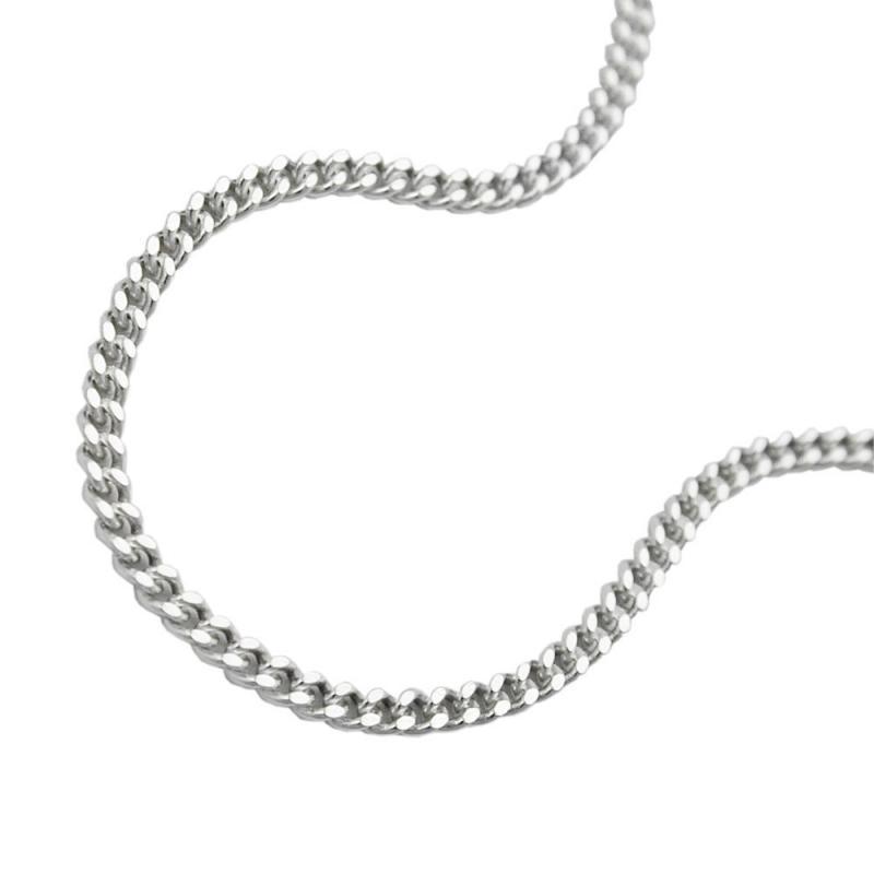 925 Sterling Silberkette Flachpanzer zweifach Diamantiert 40 cm