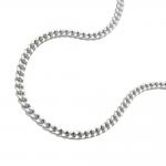 925 Sterling Silberkette Flachpanzer zweifach Diamantiert 40 cm