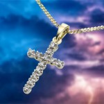 585 Goldkette mit Kreuz Diamonds by Ellen K aus 12 Diamanten 0,12ct