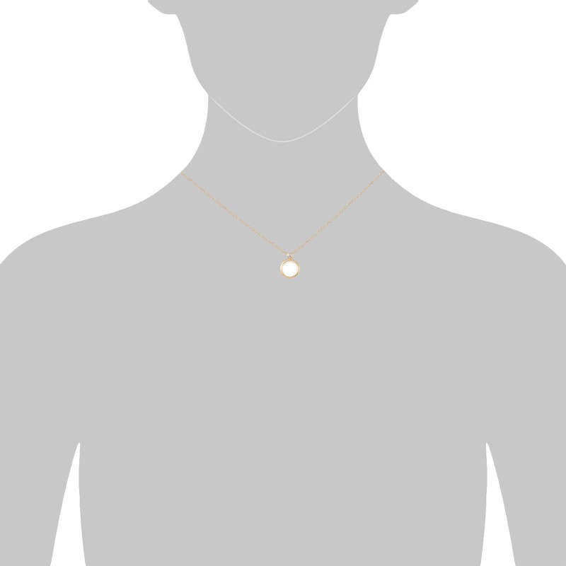 925 Collier Ankerkette vergoldet 45 cm mit einem Perlmutt Anhänger