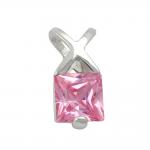 925 Silber Anhänger mit pinkem Zirkon Stein 13 x 6 mm