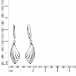 925 Silber Ohrhänger mit sehr schöner Form 36 Zirkonias 3,7 cm