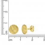 Runde 925 Sterling Silber Ohrstecker hochwertig vergoldet und mattiert