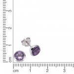 925 Sterling Silber Ohrstecker mit einem Amethyst von ZEEme