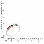 925 Sterling Silber Ring mit bunten Kristall Steinen