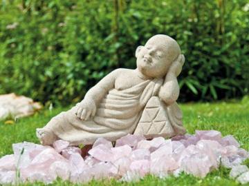Figur aus Sandstein Schlafender Mönch 25 cm