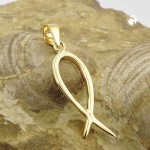 Anhänger Fisch Symbol 375 Gelbgold